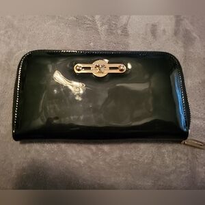 Versace Patten Leather Zip Wallet